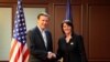 Senator Chris Murphy meeting Kosovo President Atifete Jahjaga in Prishtina.