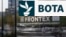 Logoja e Agjencisë Evropiane të Rojës Kufitare dhe Bregdetare, Frontex, në selinë e agjencisë në Varshavë - fotografi arkivi
