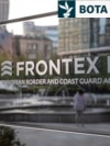 Logoja e Agjencisë Evropiane të Rojës Kufitare dhe Bregdetare, Frontex, në selinë e agjencisë në Varshavë - fotografi arkivi
