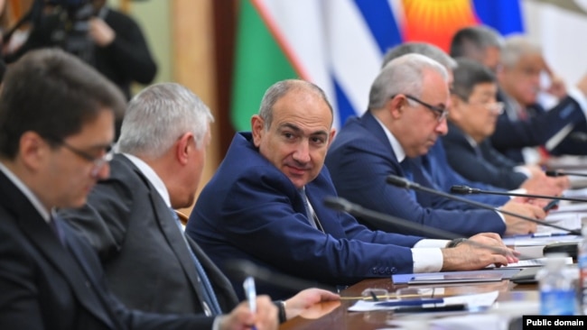 Russia - Armenian Prime Minister Nikol Pashinian chairs a meeting of the Eurasian Intergovernmental Council, Moscow, December 13, 2024.