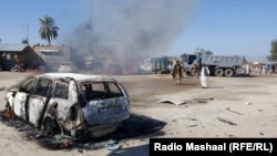 The aftermath of a February roadside bomb attack in Pakistan's North Waziristan tribal region.