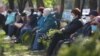 Palm Sunday celebrated by orthodox faithful followers outside he Holy Archangels Michael and Gabriel Church in Bucharest. 