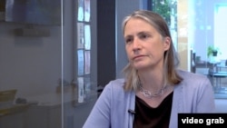 Fiona Hill, a senior fellow at the Brookings Institution a former adviser to Trump, speaks to RFE/RL in Washington, D.C.