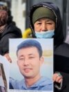 A demonstration outside the Chinese Consulate in Almaty in 2021 demanding the release of their relatives held in China. 