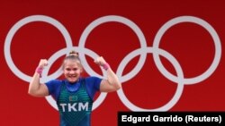 Garaşsyz Türkmenistanyň taryhynda ilkinji Olimpiýa medalyny Türkmenistandan Polina Gurýewa aldy. Tokio, 2021-nji ýylyň 27-nji iýuly.