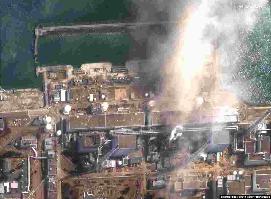 JAPAN -- Satellite image shows nuclear power plant in Fukushima after the explosion on March 14, 2011