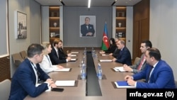 Ceyhun Bayramov və Brendan Hanrahanın görüşü