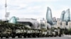 Azerbaijan -- A column of military vehicles rolls during a rehearsal of a military parade in Baku, 21Jun2013