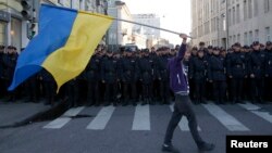 Під час антивоєнного мітингу в Москві, 21 вересня 2014 року