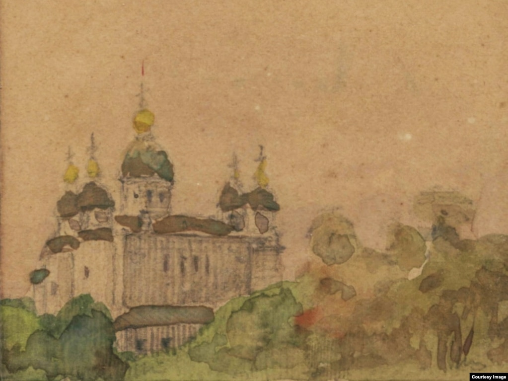 Микільський собор, малюнок з фондів Державної наукової архітектурно-будівельної бібліотеки імені В.Г. Заболотного