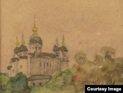 Микільський собор, малюнок з фондів Державної наукової архітектурно-будівельної бібліотеки імені В.Г. Заболотного