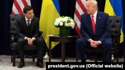 Владимир Зеленский и Дональд Трамп на встрече в Нью-Йорке, 25 сентября 2019 года
