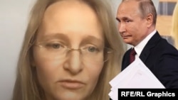 პუტინის ქალიშვილი კატერინა ტიხონოვა და რუსეთის ლიდერი (კოლაჟი)