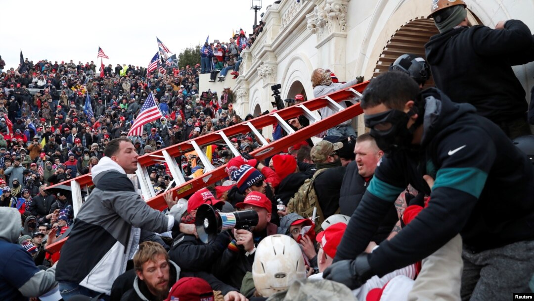 A mob incited by U.S. President Donald Trump stormed the U.S. Capitol building on January 6 as lawmakers attempted to certify the results of the 2020 U.S. presidential election, which Trump lost.