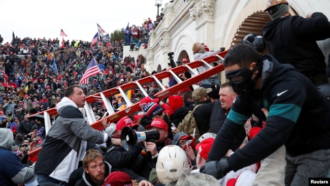 A mob incited by U.S. President Donald Trump stormed the U.S. Capitol building on January 6 as lawmakers attempted to certify the results of the 2020 U.S. presidential election, which Trump lost.