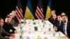 U.S. Vice President JD Vance (right), U.S. Secretary of State Marco Rubio (second right) and Ukrainian President Volodymyr Zelenskyy (second left) meet on February 14.