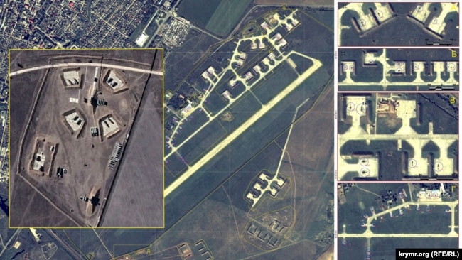 Джанкойський аеродром. Позначення систем С-400 та гелікоптерів МІ-28Н