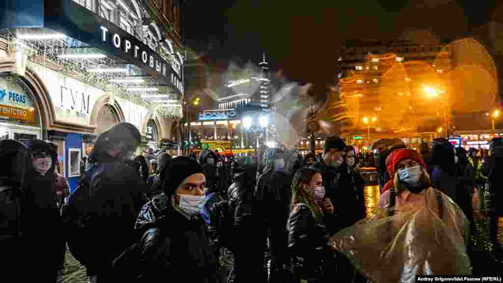 Demonstrators in Kazan. Other protests took place in dozens of cities.&nbsp;