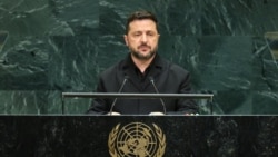 Президент України Володимир Зеленський під час виступу на сесії Генеральної асамблеї ООН. Нью-Йорк, 23 вересня 2026 року