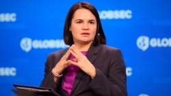 Сьвятлана Ціханоўская на канфэрэнцыі GLOBSEC у Празе