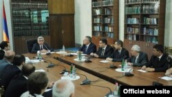 Armenia -- President Serzh Sarkisian chairs a meeting at the Court of Cassation, 31Aug2012.