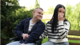 Viktoria and Nazar Kaihorodov at the Modrychi rehabilitation center in Lviv region