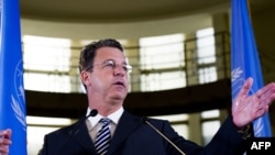 International Criminal Tribunal for the former Yugoslavia (ICTY) prosecutor Serge Brammertz speaks during a press conference on Ratko Mladic's case in The Hague on June 1