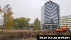 Так выглядала пляцоўка пад будаўніцтва ў кастрычніку 2019 году, фота Tut.by