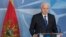 Kryeministri i Malit të Zi, Dusko Markovic  në konferencën për media në selinë e NATO-s në Bruksel, më 26 janar, 2017