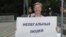 Elena Ryabinina - human rights activist from Moscow, picket against camps for migrants in August 2013