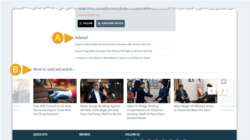 The bottom of an article with Related content (A) and YMAL (B).