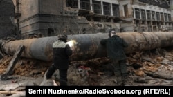 Kyiv's Darnytsia Thermal Power Station after a Russian attack in February.