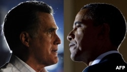 Президент США Барак Обама и его соперник на предстоящих выборах, кандидат от Республиканской партии Митт Ромни.