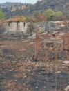 Destroyed building and property after large forest fires in the vicinity of Podgorica, Montenegro