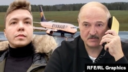 Роман Протасевич и Александр Лукашенко, коллаж.