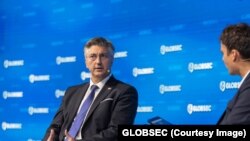 Premijer Hrvatske Andrej Plenković tokom panela na GLOBSEC-u