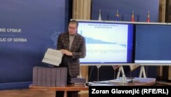 Predsjednik Srbije Aleksandar Vučić na konferenciji za novinare u Beogradu, 11.decembar 2024.