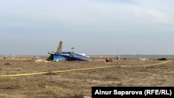 Ақтау қаласының маңына 25 желтоқсанда Azerbaijan Airlines әуекомпаниясының Embraer E190 жолаушы ұшағы құлаған жер. Маңғыстау облысы, 27 желтоқсан, 2024 жыл.