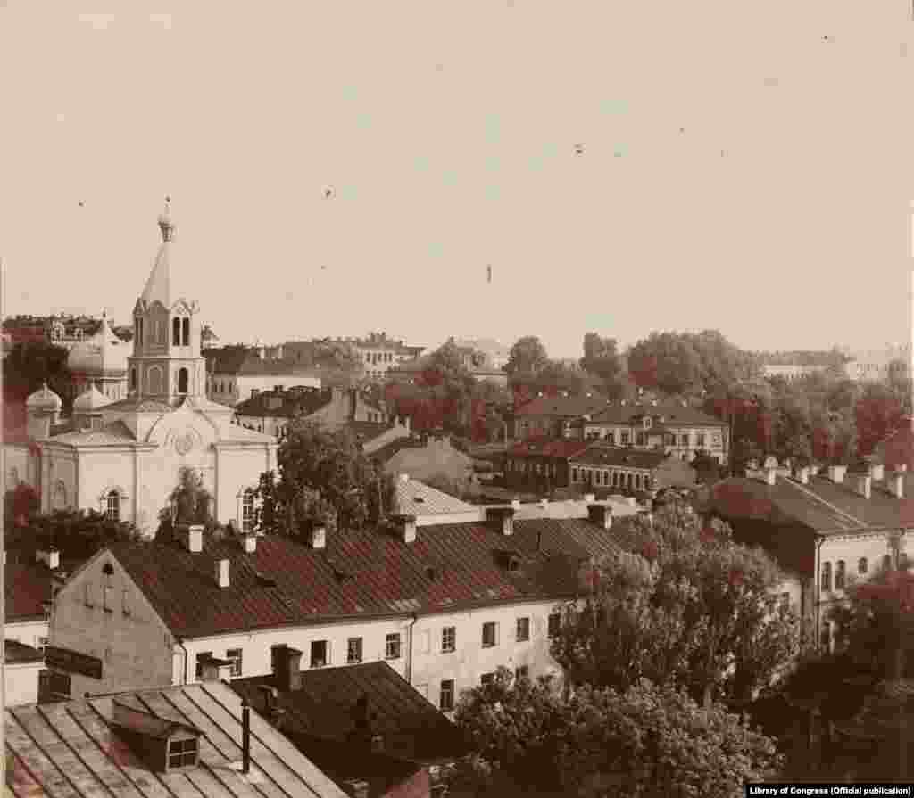 Чорна-белы фотаздымак Менску з 1912 году.