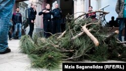 Представители движения «Партизанское садоводство» утверждают, что причиной приостановки процесса вырубки деревьев стали протестные акции жителей столицы, привлекшие внимание членов городского сакребуло