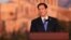 US Secretary of State Marco Rubio speaks at the Pnyx hill in Athens on October 7.