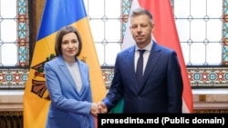 Fotografie distribuită de Președinția Republicii Moldova de la întrevederea președintei Maia Sandu cu premierul ungar Péter Magyar
