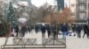 Kosovo: People walking in downtown Pristina