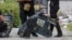UKRAINE -- The engine from the "Shahed" that hit a residential complex in the Podilskyi district of Kyiv. September 1, 2026