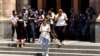 Parents of missing Armenian soldiers in front of the government building in Yerevan, June 28, 2021