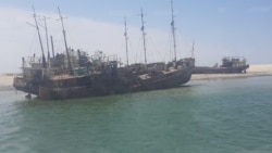 Water levels in the Caspian Sea have been declining for years, leaving the isolated Turkmen port of Avaza high and dry.