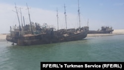 Water levels in the Caspian Sea have been declining for years, leaving the isolated Turkmen port of Avaza high and dry.