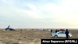 Azerbaijan Airlines компаниясына таандык Embraer 190 жүргүнчү учагы кулаган жер. 2024-жыл, 27-декабрь.