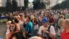 Protesters rally in Kyiv on July 27 against the new conditions of a "comprehensive truce" in the Donbas.