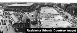 c. 1935. Planșeul Dâmboviței la Piața Unirii.